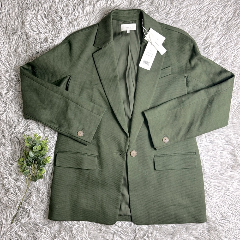 NWT Vince Solid Blazer Jacket khaki green size S